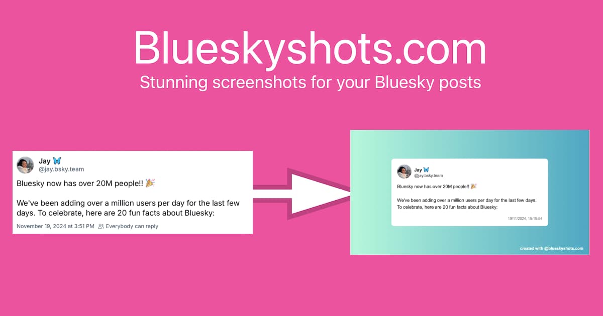 Screenshot of Blueskyshots website